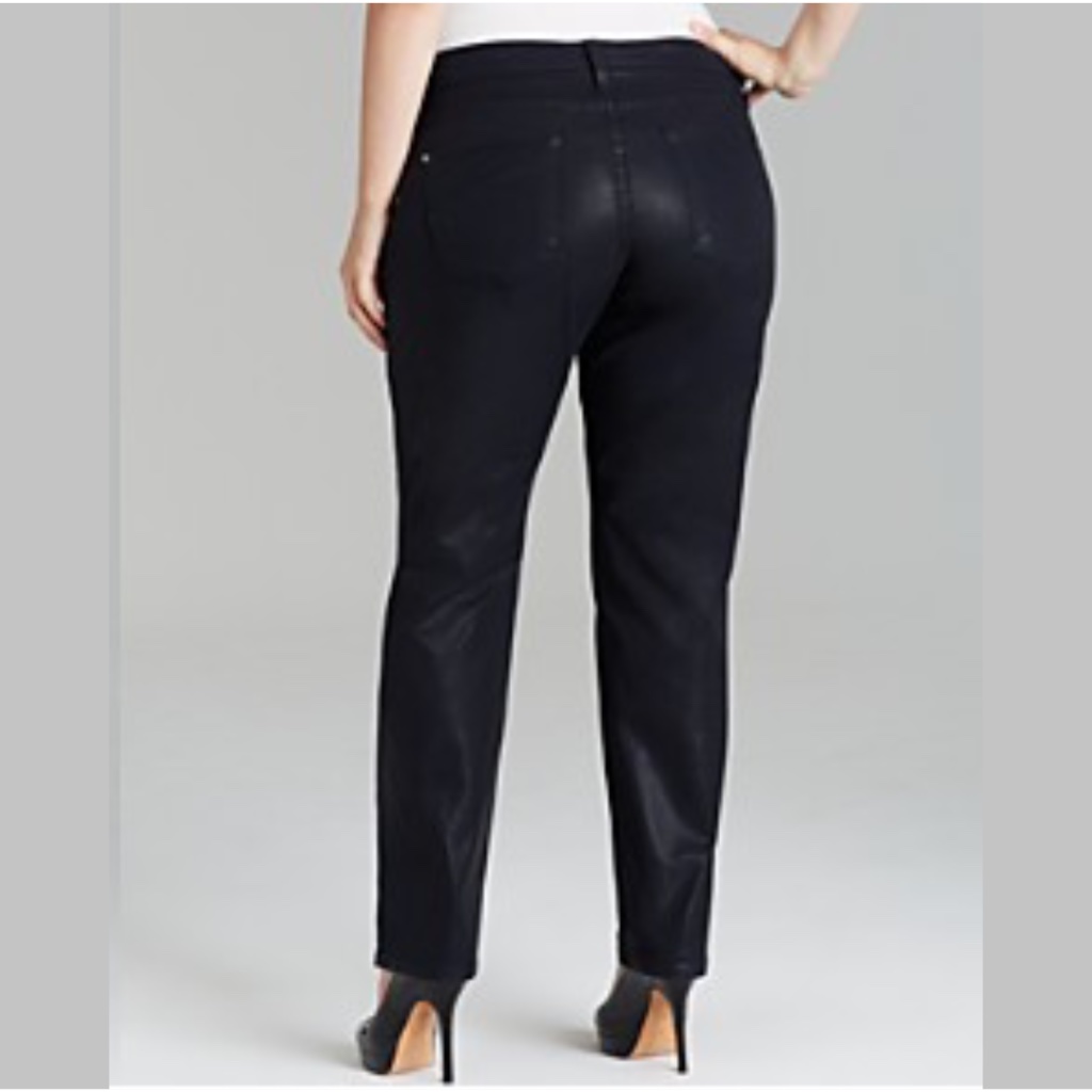 James Jeans Twiggy Z Coated Leather Like Skinny Blue/Black Size 24 Nwt